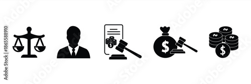 Auction icon vector collection. Bargaining collection. Bidding symbols. Vector illustration.
