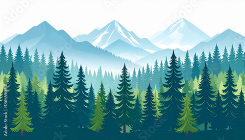 Serene Pine Forest Landscape
