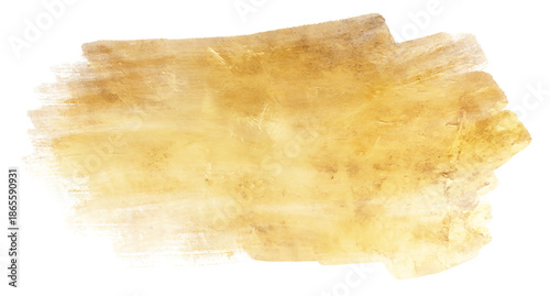 Fotografie Abstract golden brushwork with distressed edges on a transparent background
