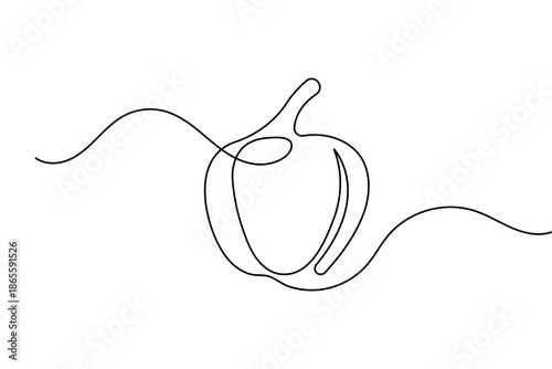 Capsicum food icon continuous one line drawing with minimalist style isolate outline vector sign