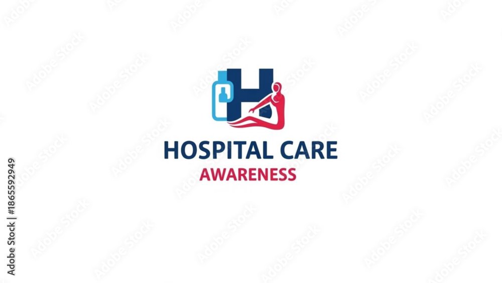 Fototapeta premium Hospital care awareness logo with medical symbols representing healthcare and support ideal for medical campaigns and branding
