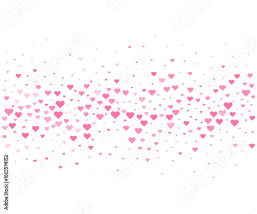 Valentine's Day hearts flying, romantic concept love background illustration