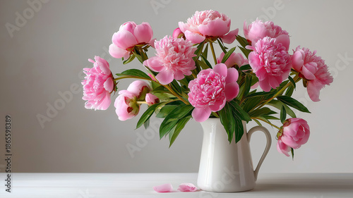 Wallpaper Mural Soft peony blooms create a serene atmosphere in a cozy space, bringing natural beauty indoors Generative AI Torontodigital.ca