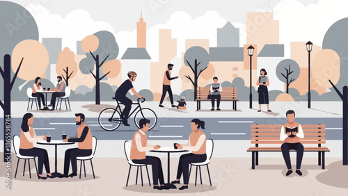 People Relaxing in the Park.