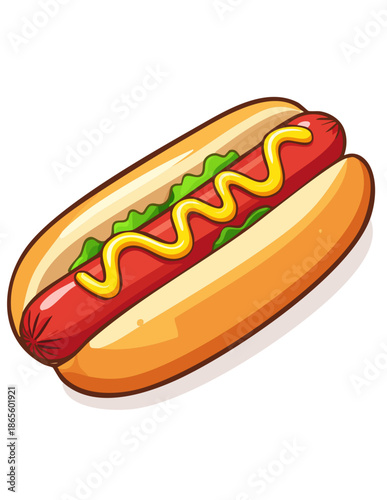 hot dog with mustard