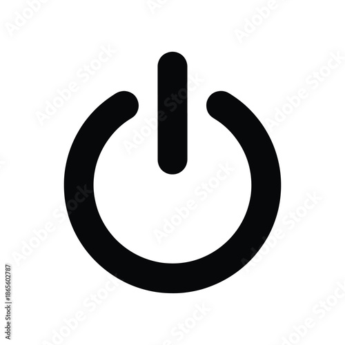Power Button Icon Represents Power, On Off, Start, Stop, and Control