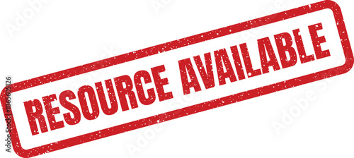 A rectangular rubber stamp effect with rough edges shows a resource is now officially available