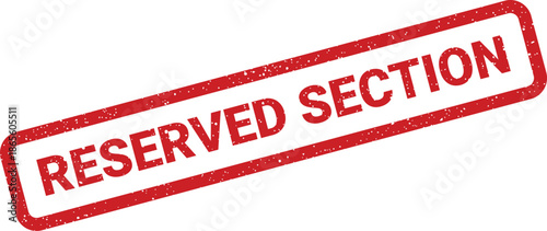 A textured rectangular stamp impression with bold lettering indicating a specific reserved section for use