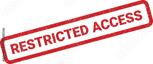 A textured red grunge stamp impression warning of restricted access, often used for security notices or confidential documents