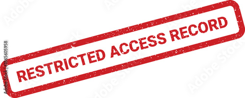 A textured red stamp with RESTRICTED ACCESS RECORD indicating a document with limited viewing permissions