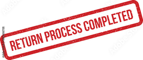 Clear message stamp vector with a textured appearance indicating the return process is completed
