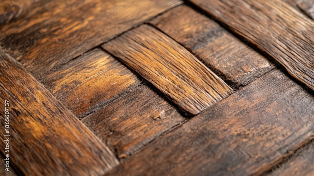 Fototapeta premium Close-Up of Brown Woven Rattan Texture with Intricate Details
