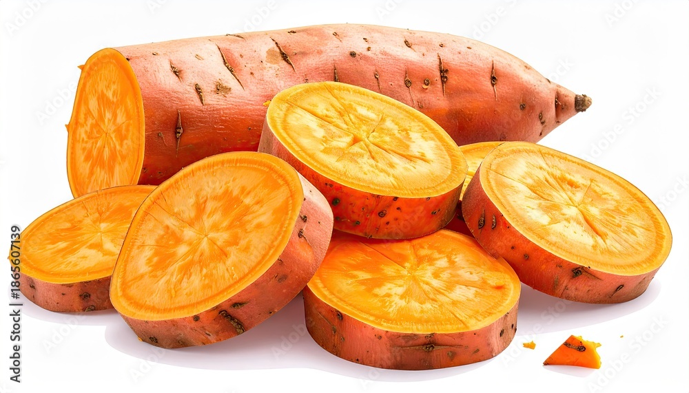 custom made wallpaper toronto digitalA whole and sliced sweet potato with vibrant orange flesh
