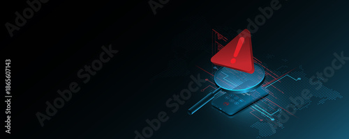 Cyber ​​threat protection security technology background image