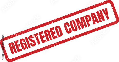 Distressed formal stamp illustration showing registered company for legal business recognition and corporate identity