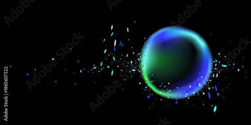 Illustration of abstract stream, AI brain concept. Artificial intelligence. Big data, technology, AI, data transfer, data flow, large language model, generative AI, LLM, NLP. NLG	