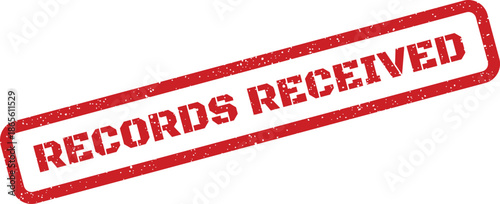 Distressed red rubber stamp with RECORDS RECEIVED text, indicating successful document submission or acceptance