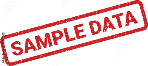 Distressed red rubber stamp with the text SAMPLE DATA for illustrating information classification