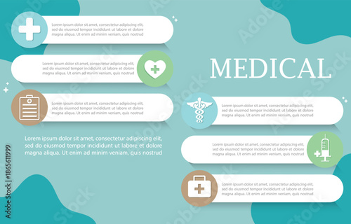 Modern medical infographic.medical isons.blue wallpaper concept