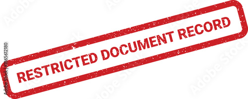Distressed red stamp with Restricted Document Record text, conveying high security and limited access