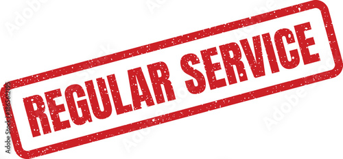 Distressed rubber stamp displaying regular service text, ideal for indicating operational status or standard offerings