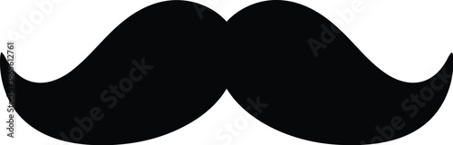 Black handlebar mustache icon isolated on transparent background