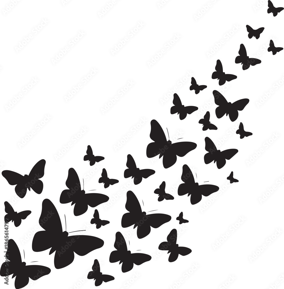 Fototapeta premium Butterflies vector heart