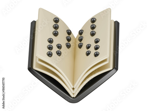 braille icon 3d illustration render