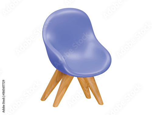 retro chair icon 3d illustration render