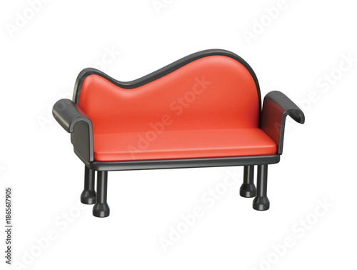 chaise lounge icon 3d illustration render