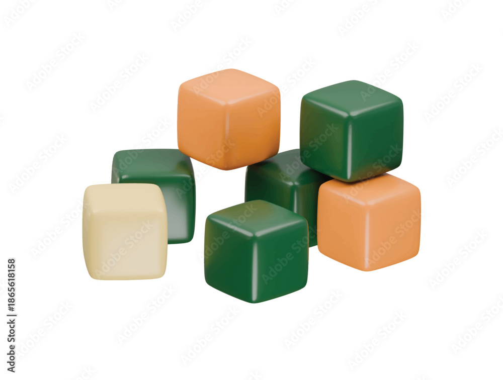 Obraz premium clay blocks icon 3d illustration render