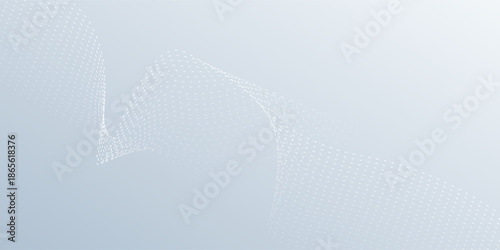 Abstract wave line pattern and dot line particle on white, gray color background. Modern graphic design. Flowing halftone, gradient curve shape mode