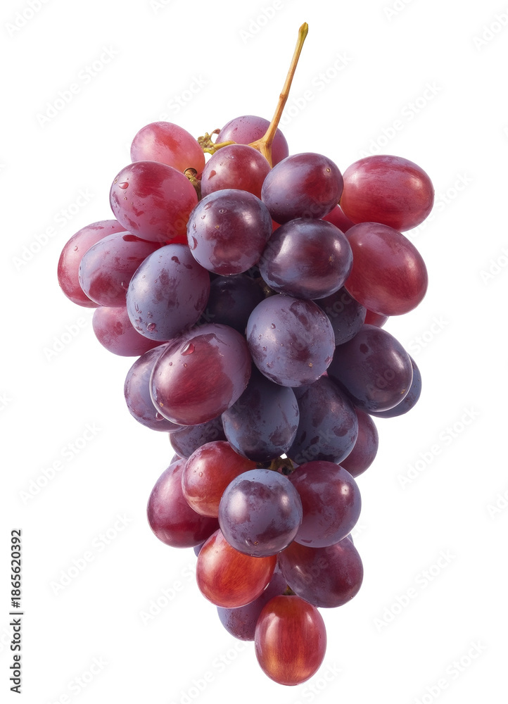 Fototapeta premium red globe grapes bunch isolated on white background.