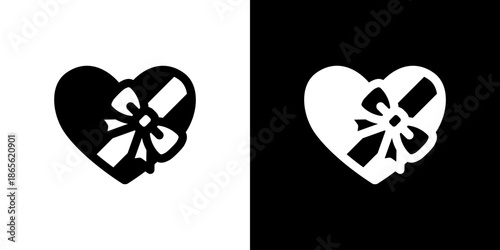 ハート型のプレゼントアイコン・バレンタインデーアイコン