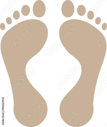 Foot Print Icon. Foot imprint, footsteps collection. Human footprints silhouette. Barefoot, sneaker and shoes footsteps. Silhouette of barefoot soles with toes, walking steps concept.