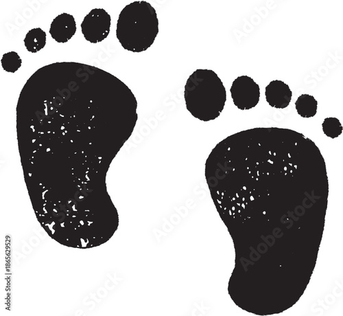 Foot Print Icon. Foot imprint, footsteps collection. Human footprints silhouette. Barefoot, sneaker and shoes footsteps. Silhouette of barefoot soles with toes, walking steps concept.