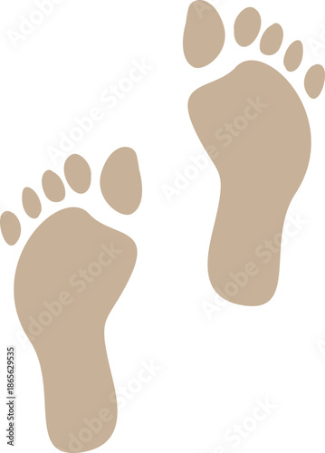 Foot Print Icon. Foot imprint, footsteps collection. Human footprints silhouette. Barefoot, sneaker and shoes footsteps. Silhouette of barefoot soles with toes, walking steps concept.