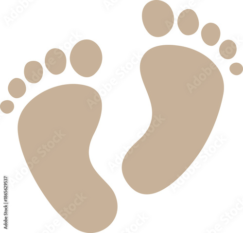 Foot Print Icon. Foot imprint, footsteps collection. Human footprints silhouette. Barefoot, sneaker and shoes footsteps. Silhouette of barefoot soles with toes, walking steps concept.