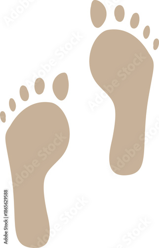 Foot Print Icon. Foot imprint, footsteps collection. Human footprints silhouette. Barefoot, sneaker and shoes footsteps. Silhouette of barefoot soles with toes, walking steps concept.