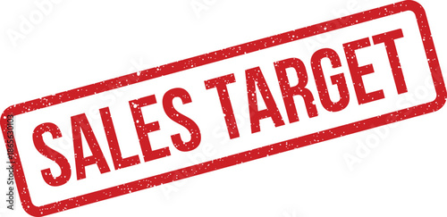 Grungy red rectangular stamp displaying the words SALES TARGET in capital letters with a speckled, worn finish