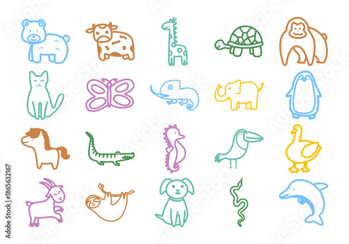 Kid Handrawn Doodle Animal Element