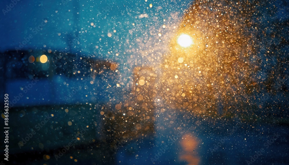 Fototapeta premium Abstract night scene with lights and rain drops effect.