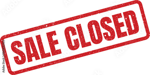 Prominent red textured stamp illustration indicating SALE CLOSED suitable for end of promotion announcements