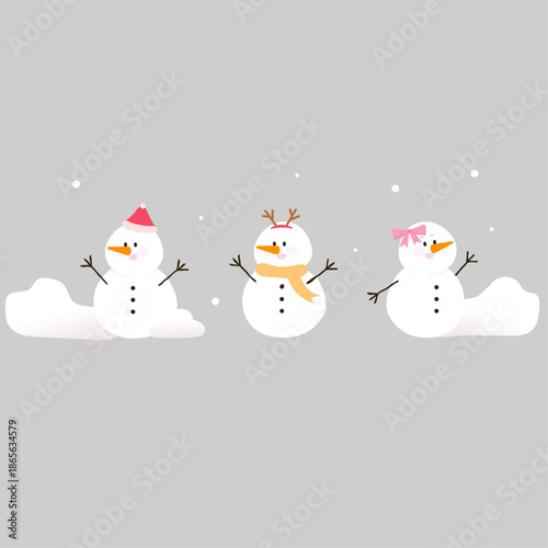 눈사람 캐릭터(겨울+귀여운+눈+머플러+크리스마스)