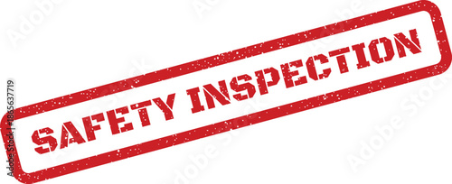 Red grunge rubber stamp vector with text SAFETY INSPECTION indicating official approval or review process