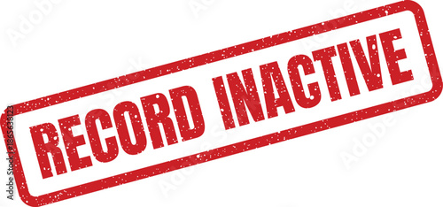 Red grunge textured rubber stamp mark showing the text record inactive for document management status