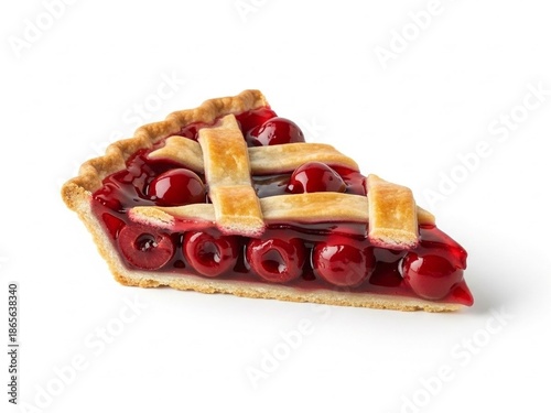 Perfect Slice of Fruit Pie with Negative Space, Minimalist Food Photography, Clean Design Element
