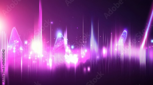 Vibrant Abstract Sound Waves with Glowing Lights and Colorful Patterns in a Futuristic Style