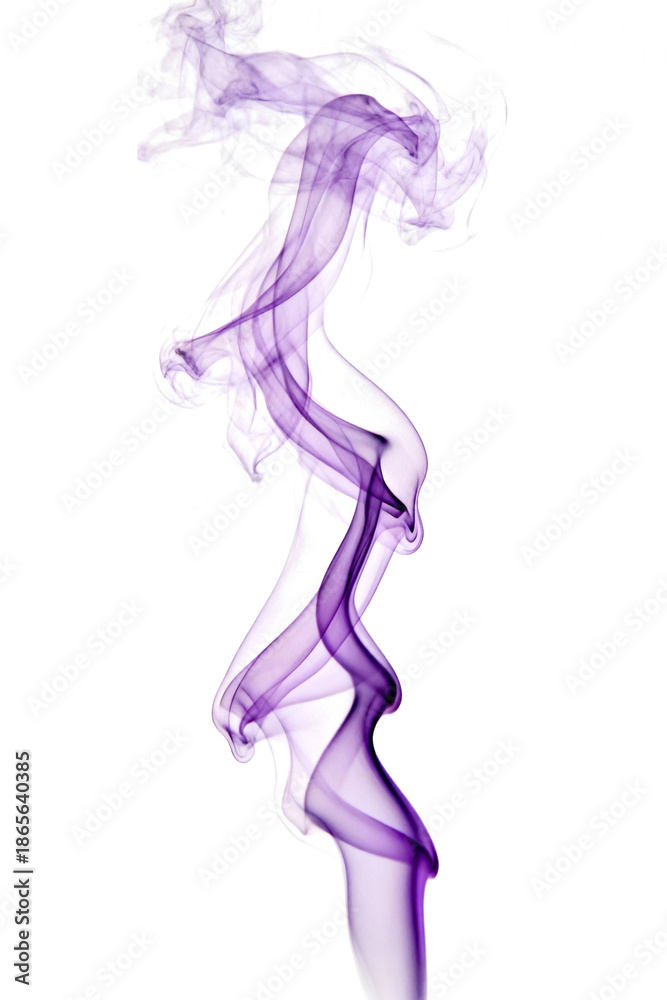 Fototapeta premium Elegant Purple Smoke Wisp with Transparent Background