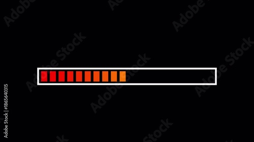 Pixel Loading Bar Animation Video 4K With Alpha Channel